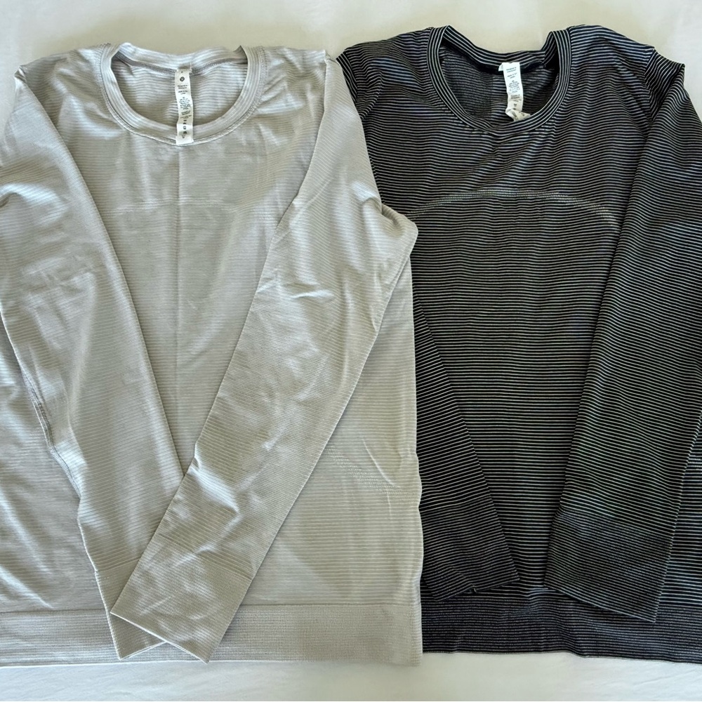 Two Lululemon Swiftly Relaxed Long Sleeved Shirts